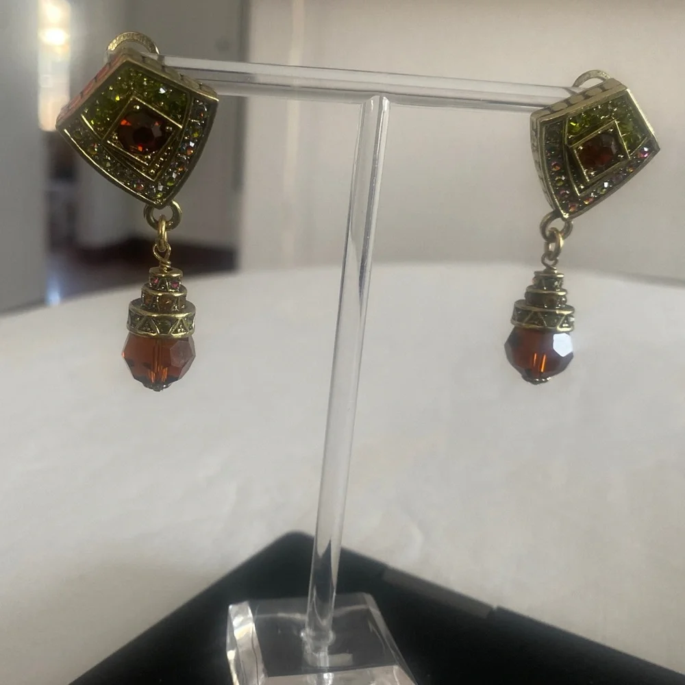 Heidi Daus Gold-tone and Crystal Earrings - Picture 2 of 5